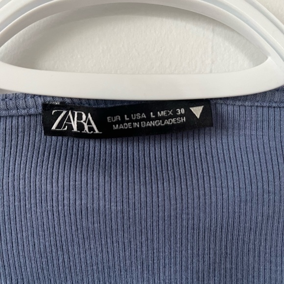 🌲5/$20🌲ZARA blue ruched crop top - Picture 4 of 5